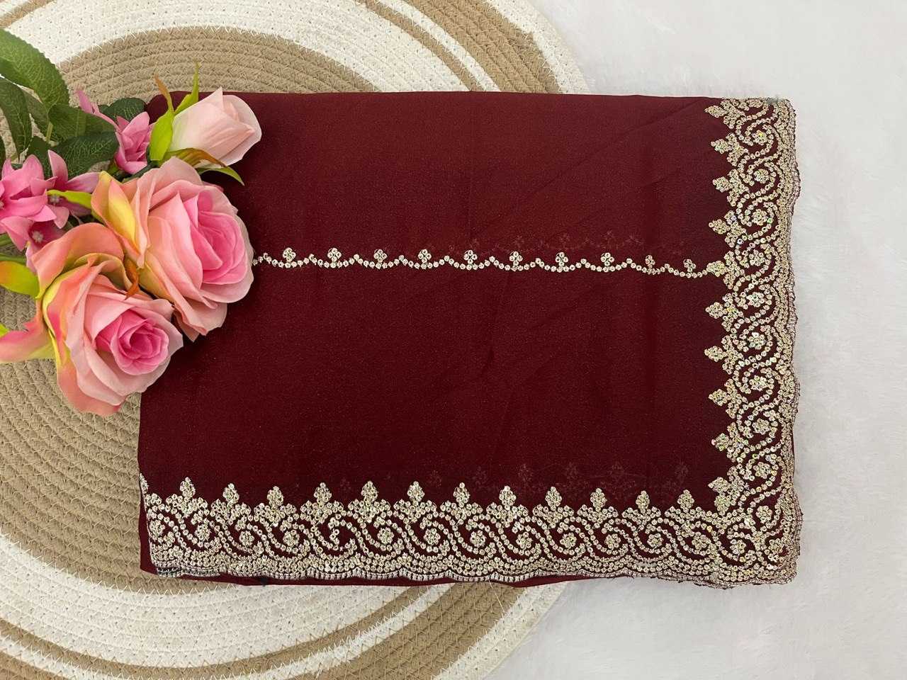 Ynf Georgette KESH696 26 Sarees Wholesale Sequence Sarees Embroidered Sarees Heavy Work Sarees Manufacturer- Kapda Export