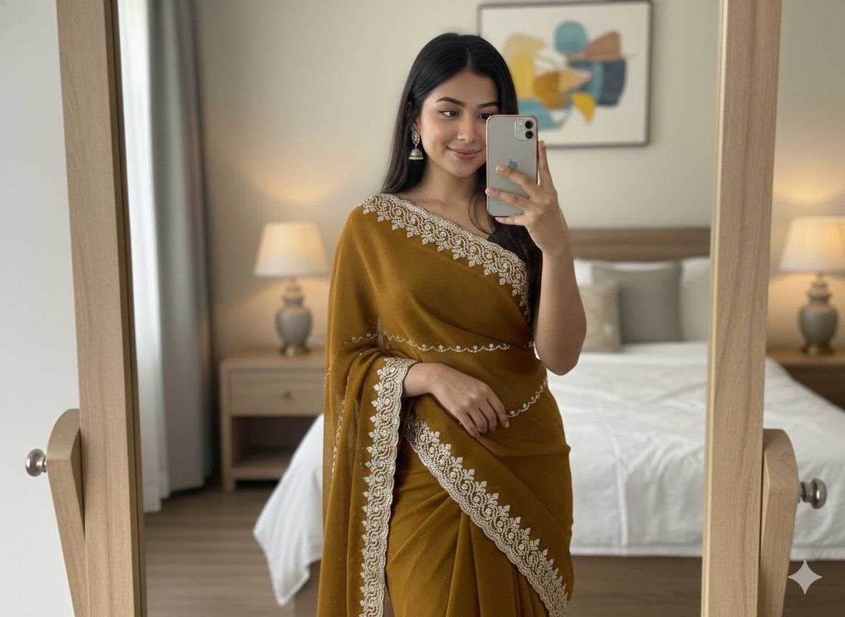 Ynf Georgette KESH696 26 Sarees Wholesale Sequence Sarees Embroidered Sarees Heavy Work Sarees Manufacturer- Kapda Export