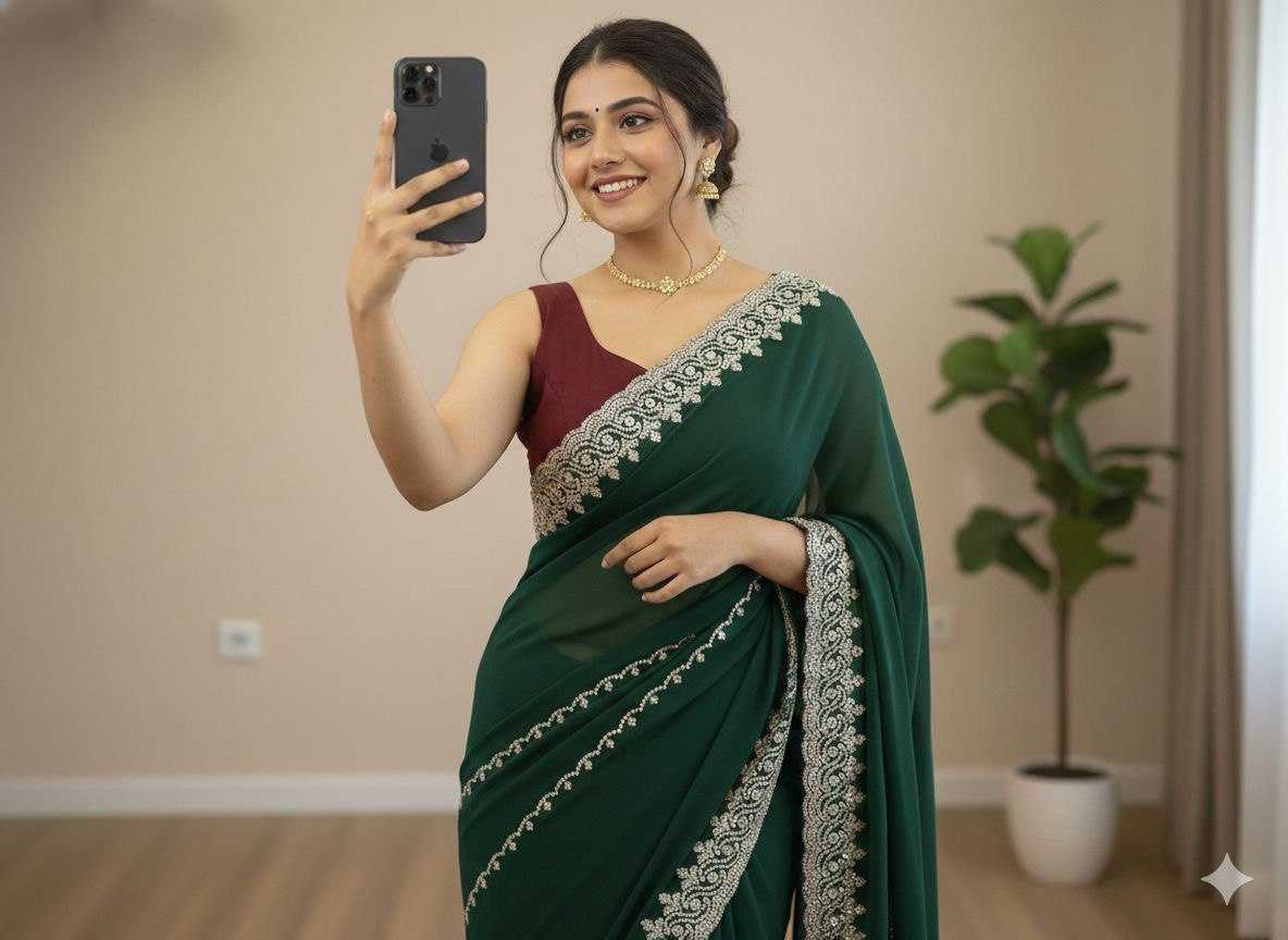 Ynf Georgette KESH696 26 Sarees Wholesale Sequence Sarees Embroidered Sarees Heavy Work Sarees Manufacturer- Kapda Export