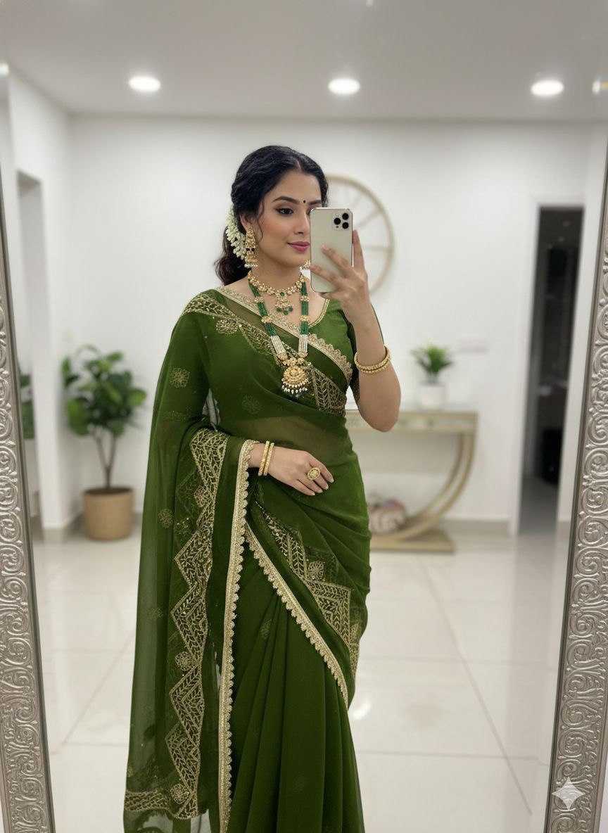 Ynf Georgette KESH696 30 Sarees Wholesale Sequence Sarees Work Sarees Festive Sarees Manufacturer- Kapda Export