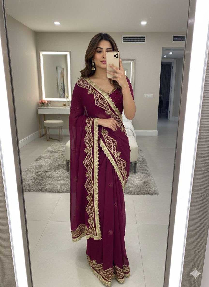 Ynf Georgette KESH696 30 Sarees Wholesale Sequence Sarees Work Sarees Festive Sarees Manufacturer- Kapda Export