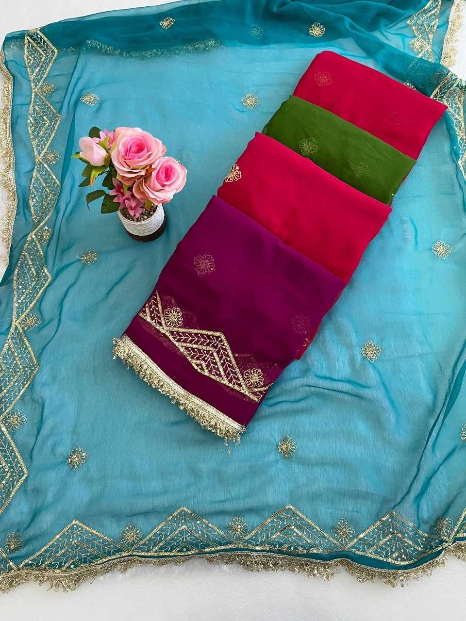 Ynf Georgette KESH696 30 Sarees Wholesale Sequence Sarees Work Sarees Festive Sarees Manufacturer- Kapda Export