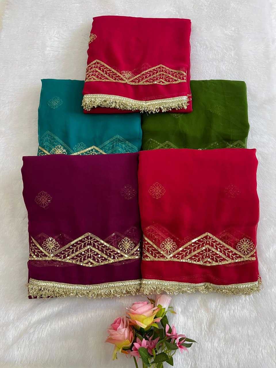 Ynf Georgette KESH696 30 Sarees Wholesale Sequence Sarees Work Sarees Festive Sarees Manufacturer- Kapda Export