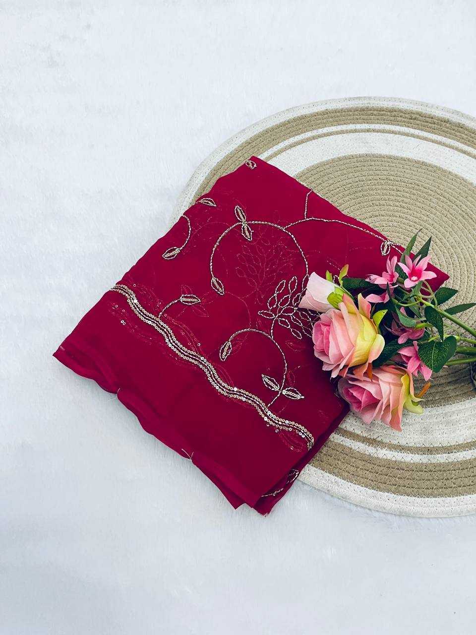 Ynf Georgette KESH696 31 Sarees Wholesale Sequence Sarees Work Sarees Embroidered Sarees Manufacturer- Kapda Export