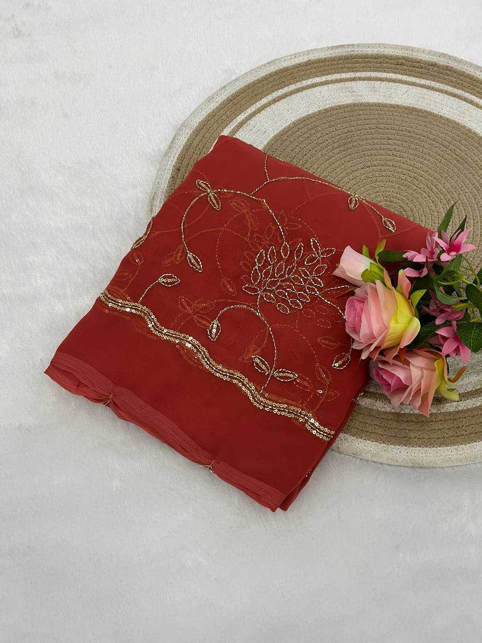 Ynf Georgette KESH696 31 Sarees Wholesale Sequence Sarees Work Sarees Embroidered Sarees Manufacturer- Kapda Export