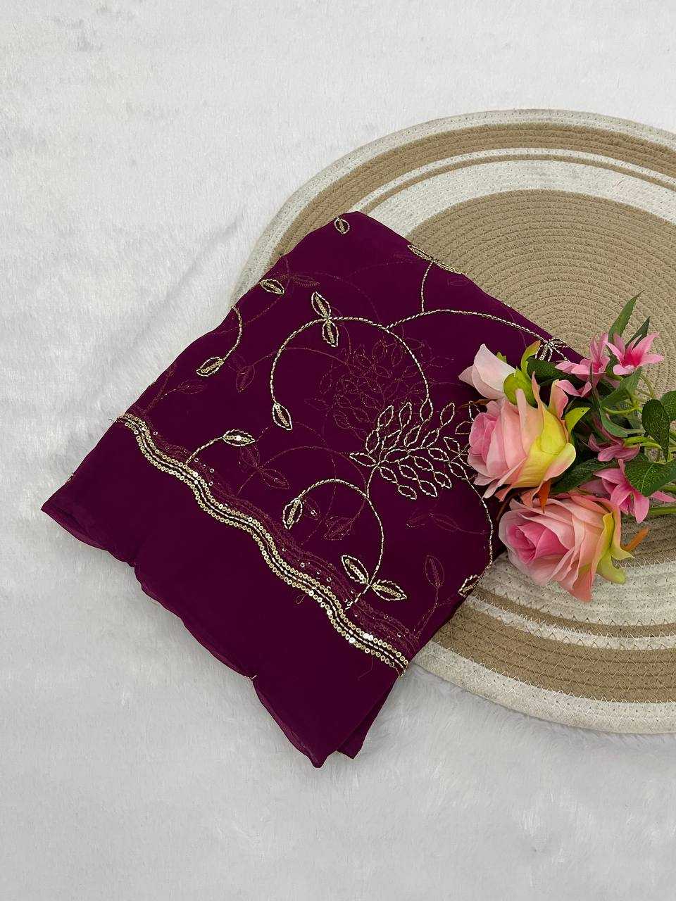 Ynf Georgette KESH696 31 Sarees Wholesale Sequence Sarees Work Sarees Embroidered Sarees Manufacturer- Kapda Export