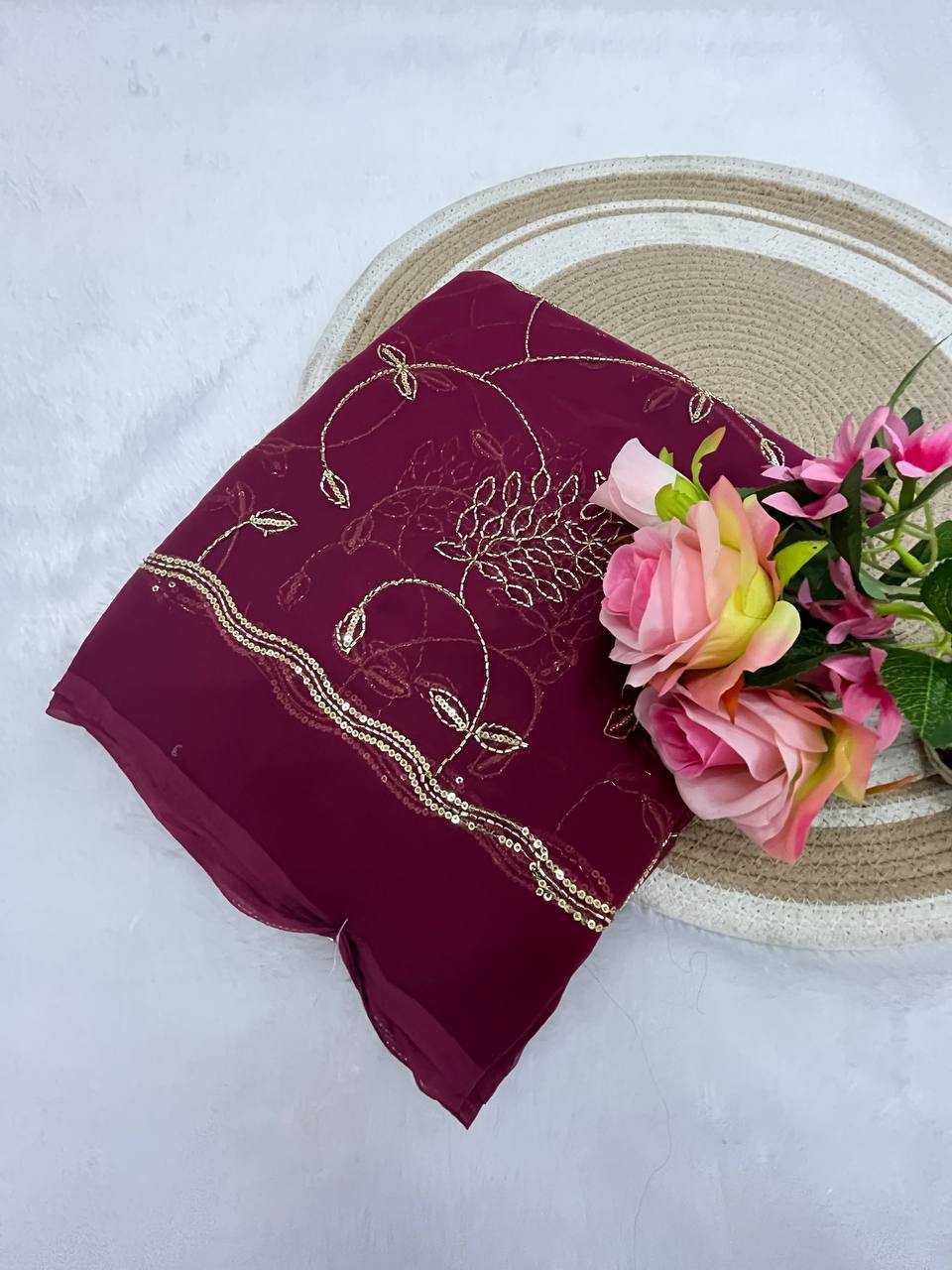 Ynf Georgette KESH696 31 Sarees Wholesale Sequence Sarees Work Sarees Embroidered Sarees Manufacturer- Kapda Export