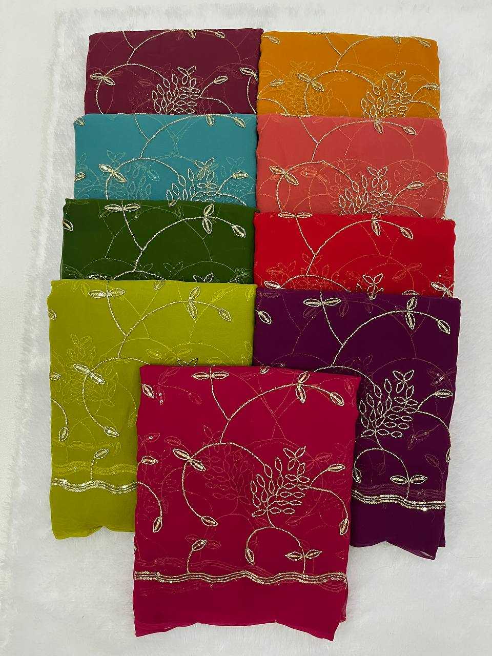 Ynf Georgette KESH696 31 Sarees Wholesale Sequence Sarees Work Sarees Embroidered Sarees Manufacturer- Kapda Export