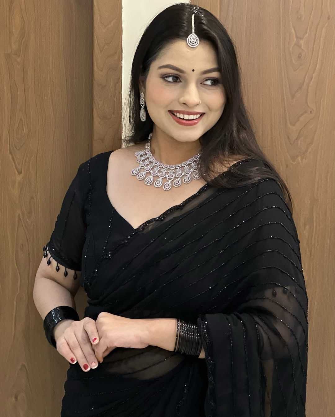 Ynf Georgette KESH716 107 Sarees Festive Collections Wholesale Party Wear Sarees Georgette Sarees Black Sarees Manufacturer- Kapda Export