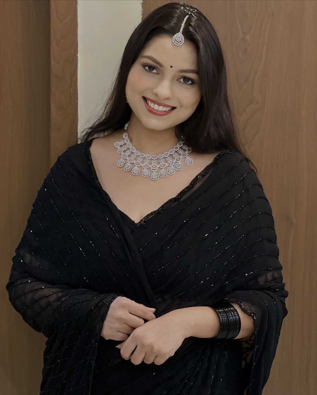 Ynf Georgette KESH716 107 Sarees Festive Collections Wholesale Party Wear Sarees Georgette Sarees Black Sarees Manufacturer- Kapda Export