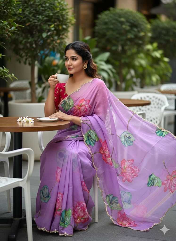 Ynf Georgette KESH716 JINSHI Sarees Wholesale Printed Sarees Floral Sarees Casual Sarees Manufacturer- Kapda Export