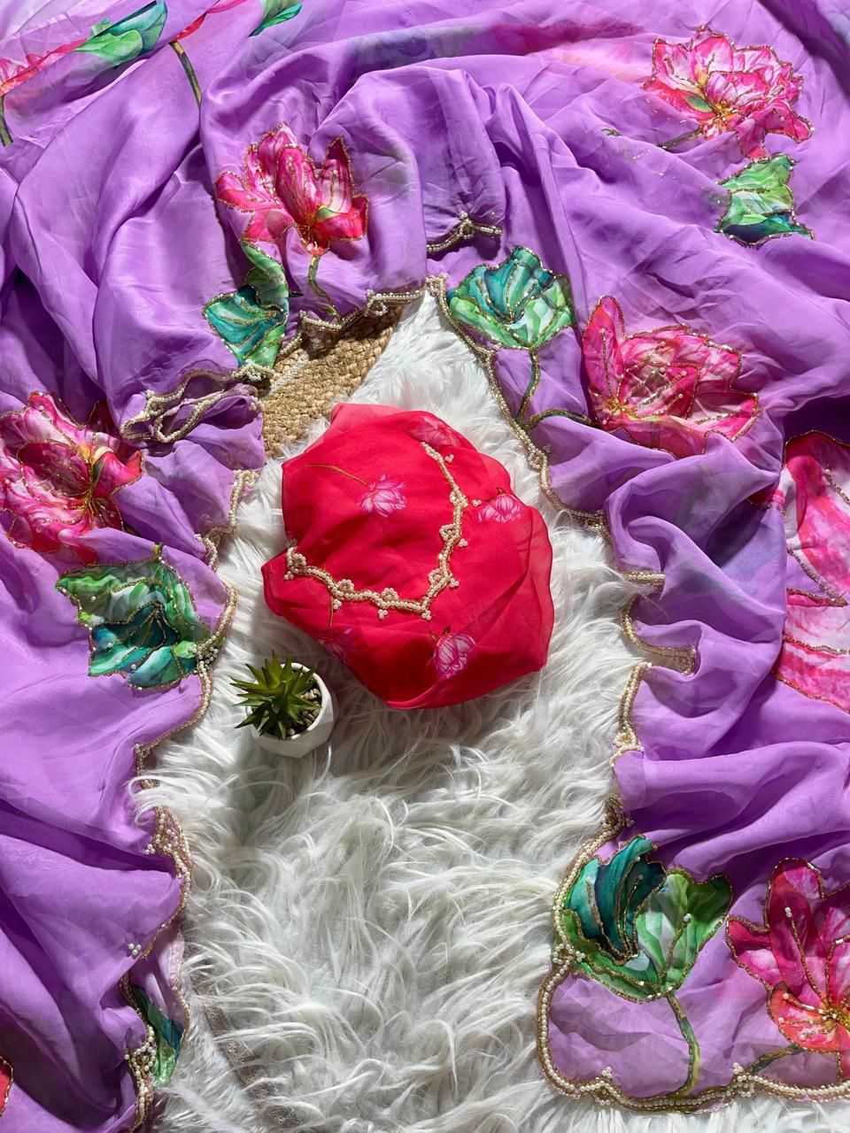 Ynf Georgette KESH716 JINSHI Sarees Wholesale Printed Sarees Floral Sarees Casual Sarees Manufacturer- Kapda Export