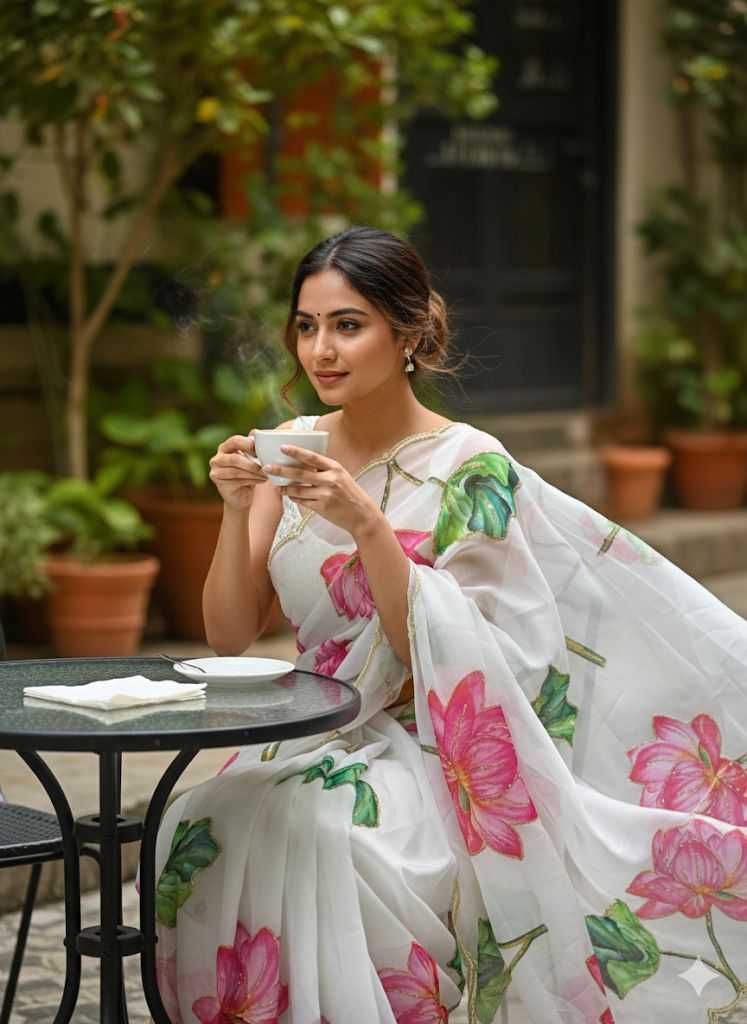 Ynf Georgette KESH716 JINSHI Sarees Wholesale Printed Sarees Floral Sarees Casual Sarees Manufacturer- Kapda Export