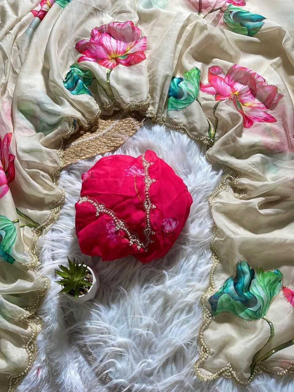 Ynf Georgette KESH716 JINSHI Sarees Wholesale Printed Sarees Floral Sarees Casual Sarees Manufacturer- Kapda Export