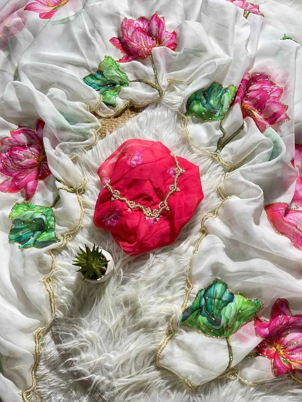 Ynf Georgette KESH716 JINSHI Sarees Wholesale Printed Sarees Floral Sarees Casual Sarees Manufacturer- Kapda Export