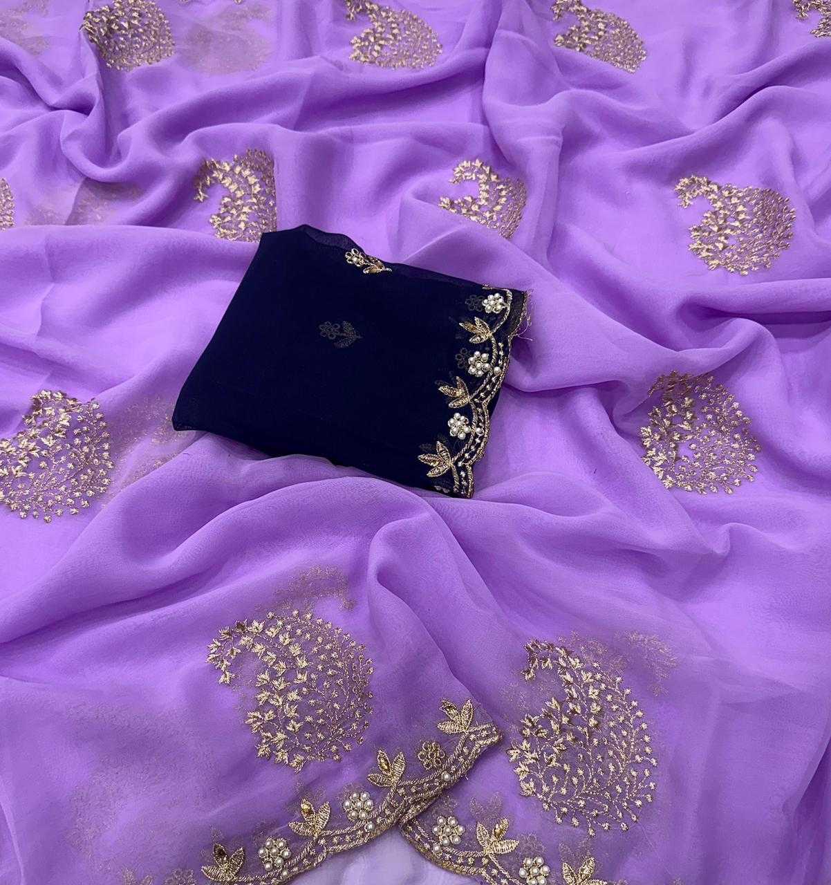 Ynf Georgette KESH716 VAMI Sarees Wholesale Work Sarees Embroidered Sarees Festive Sarees Manufacturer- Kapda Export