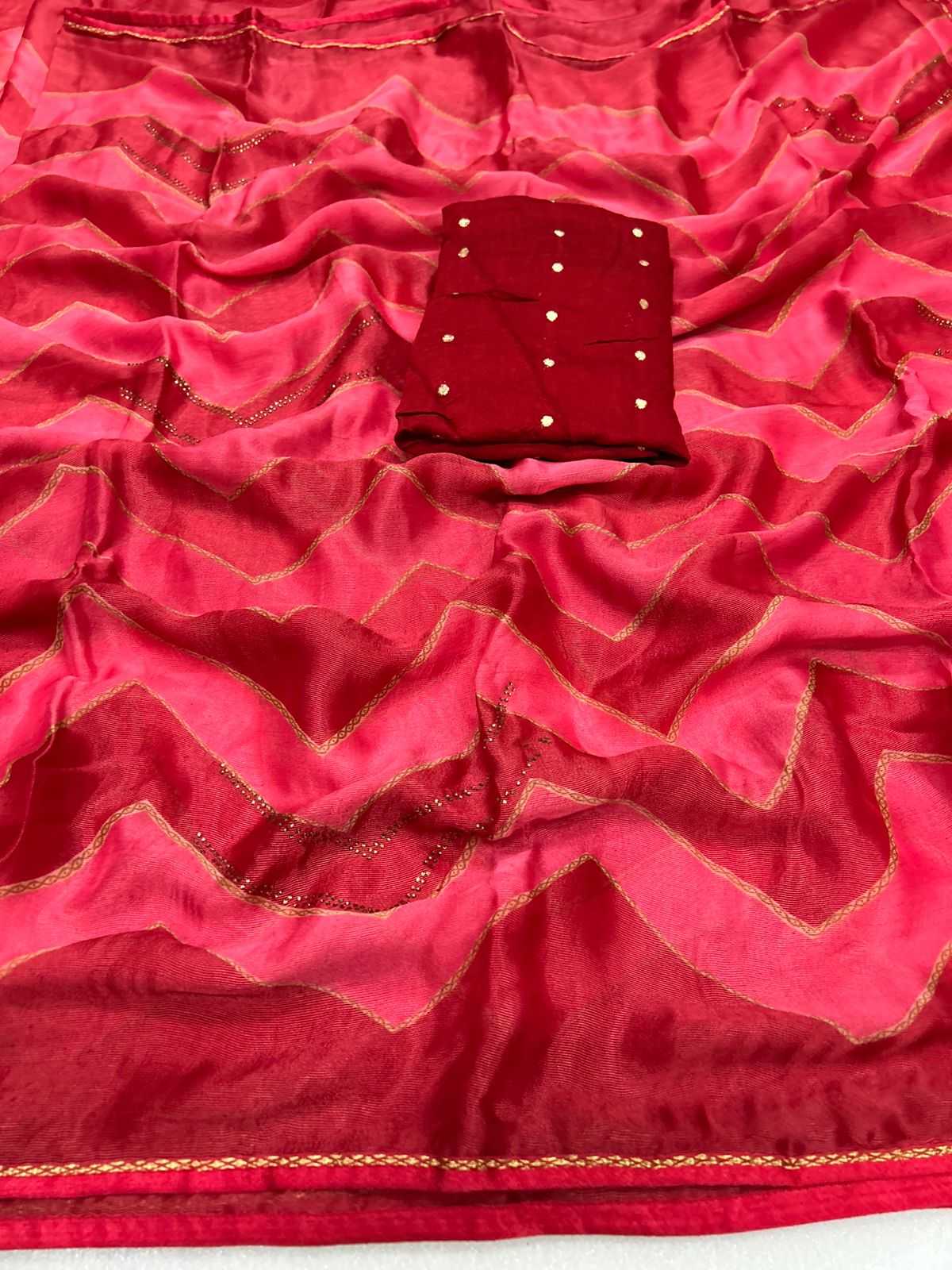 Ynf Georgette KESH721 stone drop Sarees Wholesale Party Wear Sarees Georgette Sarees Red Sarees Manufacturer- Kapda Export