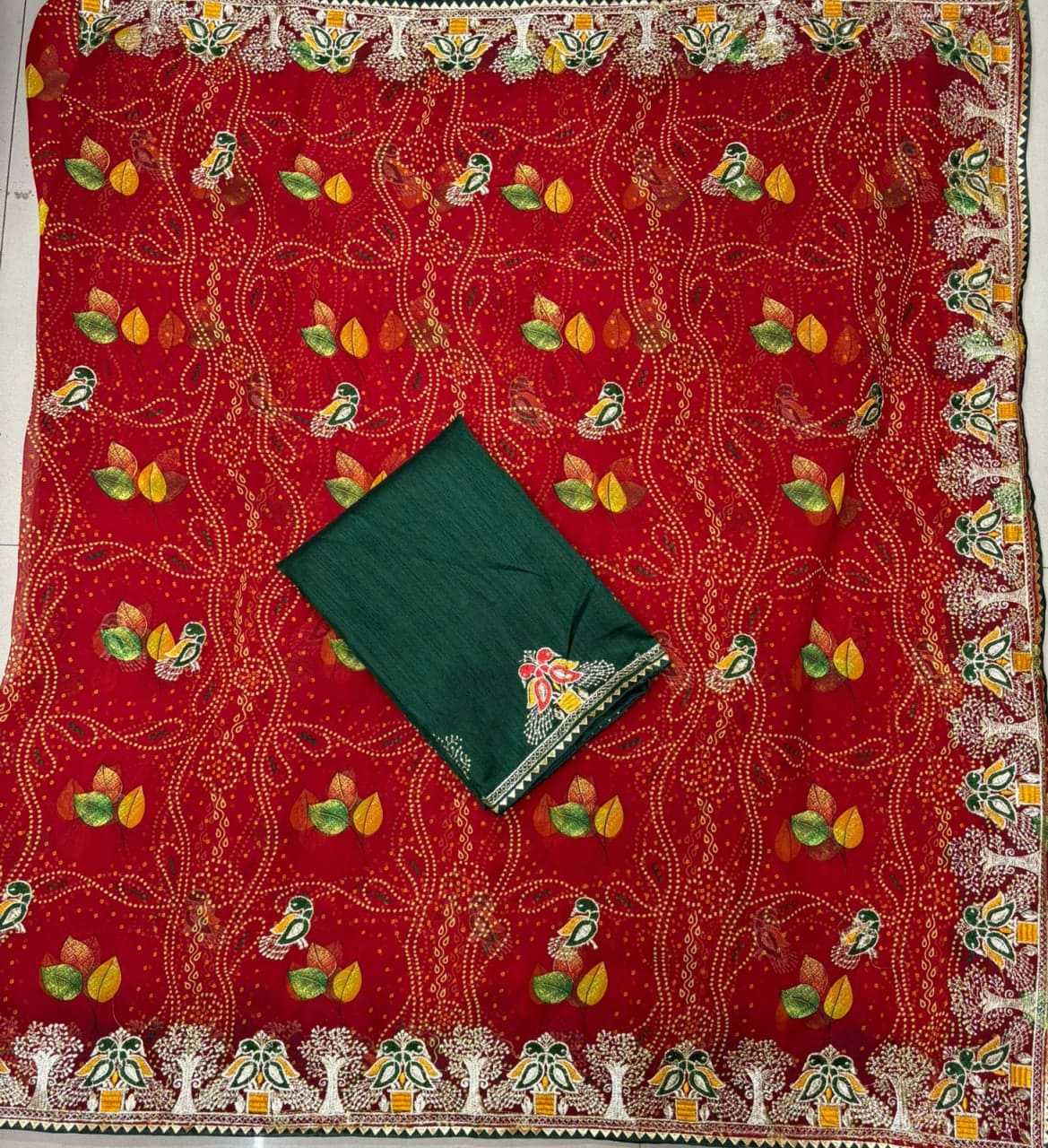 Ynf Georgette KESH728 COMBO Sarees Festive Collections Wholesale Georgette Sarees Red Sarees Bandhani Sarees Manufacturer- Kapda Export