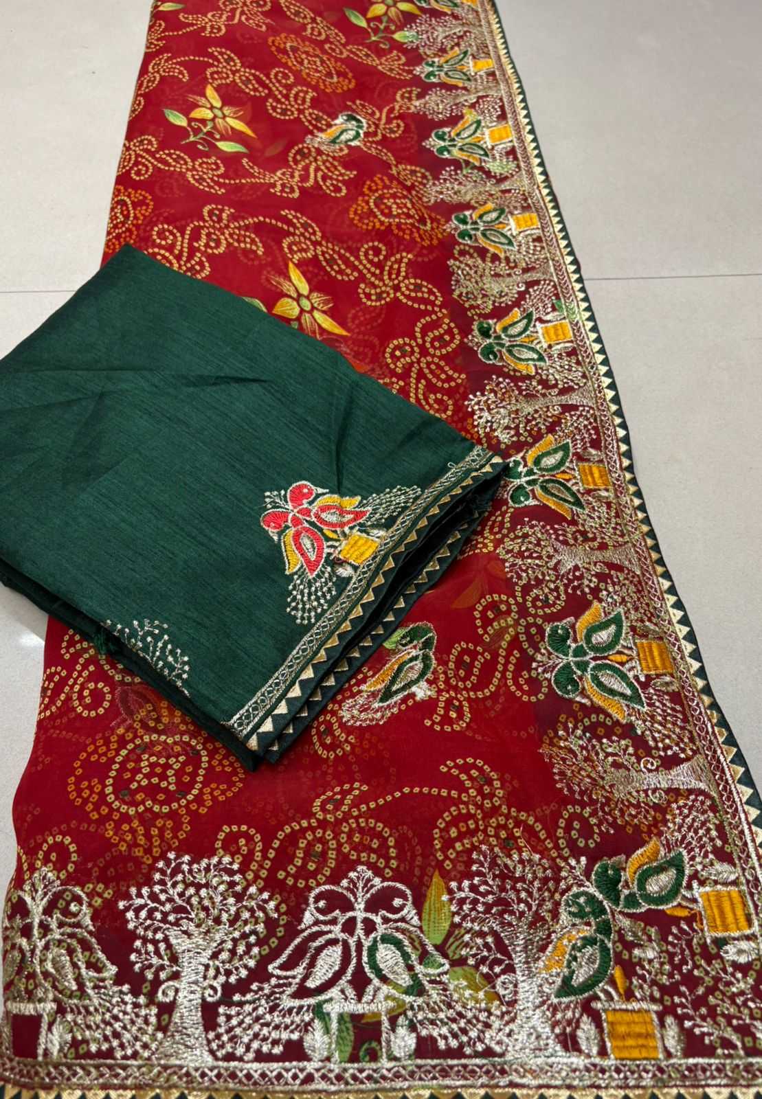 Ynf Georgette KESH728 COMBO Sarees Festive Collections Wholesale Georgette Sarees Red Sarees Bandhani Sarees Manufacturer- Kapda Export
