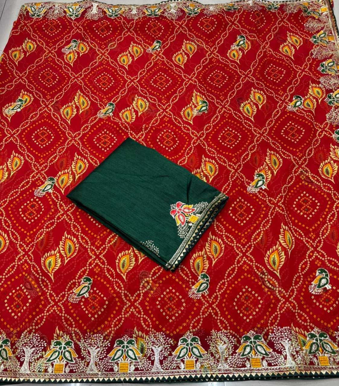 Ynf Georgette KESH728 COMBO Sarees Festive Collections Wholesale Georgette Sarees Red Sarees Bandhani Sarees Manufacturer- Kapda Export