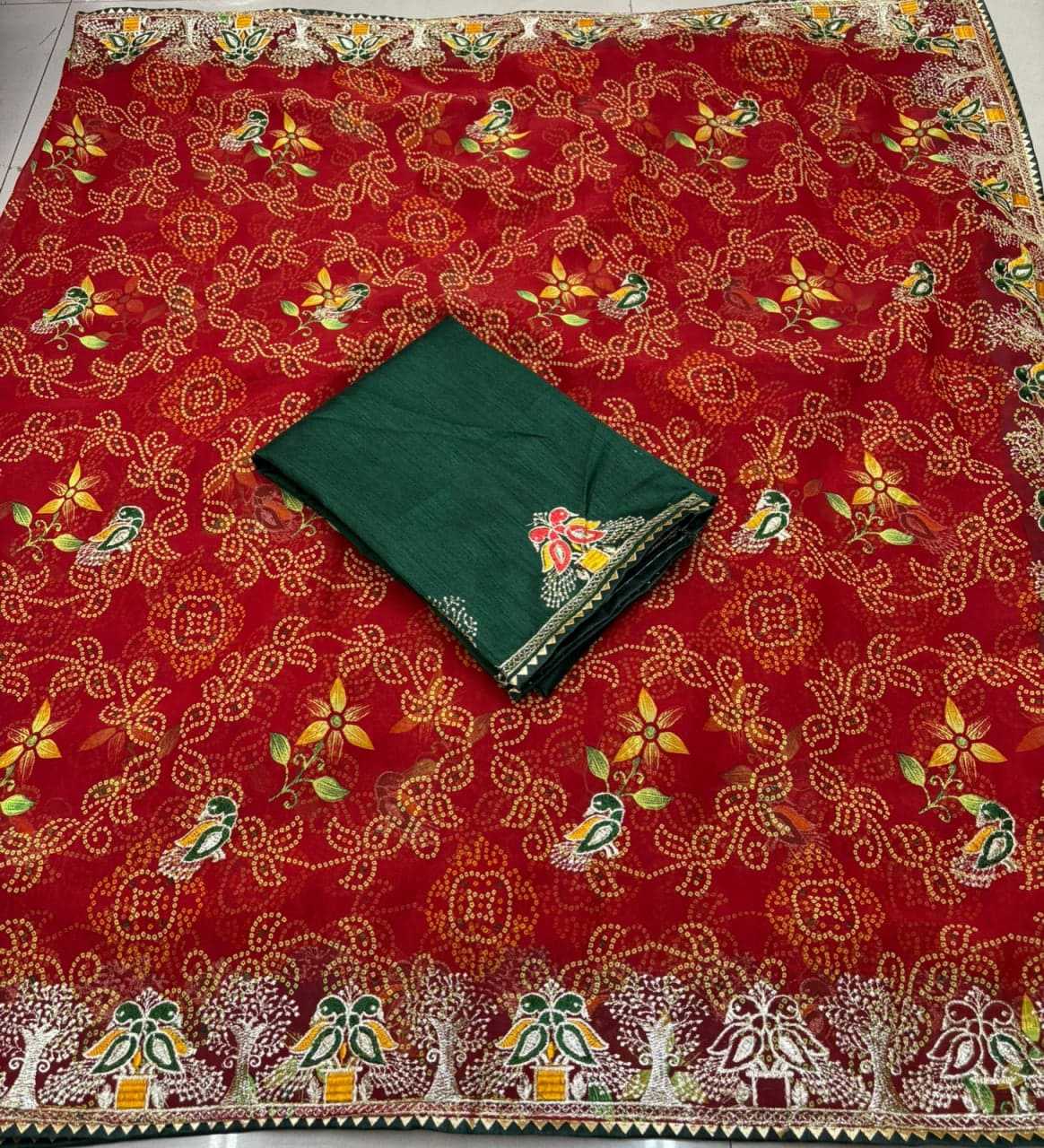 Ynf Georgette KESH728 COMBO Sarees Festive Collections Wholesale Georgette Sarees Red Sarees Bandhani Sarees Manufacturer- Kapda Export