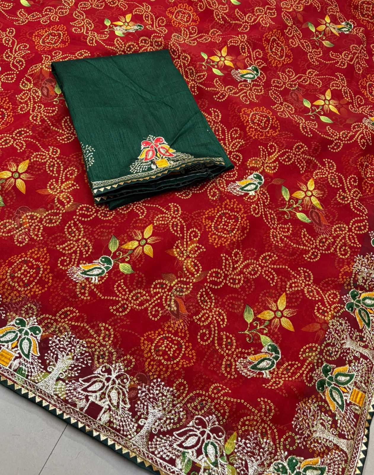 Ynf Georgette KESH728 COMBO Sarees Festive Collections Wholesale Georgette Sarees Red Sarees Bandhani Sarees Manufacturer- Kapda Export