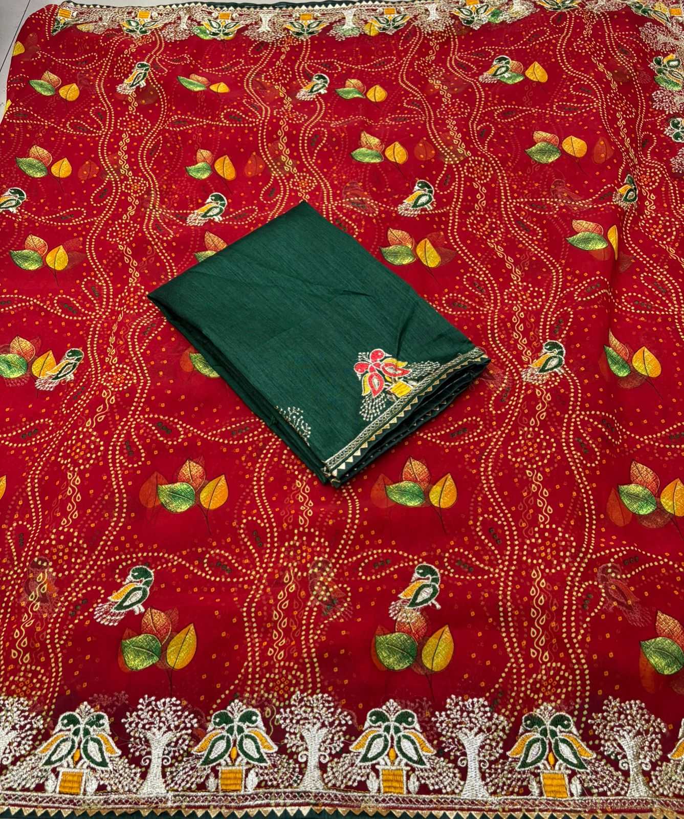 Ynf Georgette KESH728 COMBO Sarees Festive Collections Wholesale Georgette Sarees Red Sarees Bandhani Sarees Manufacturer- Kapda Export