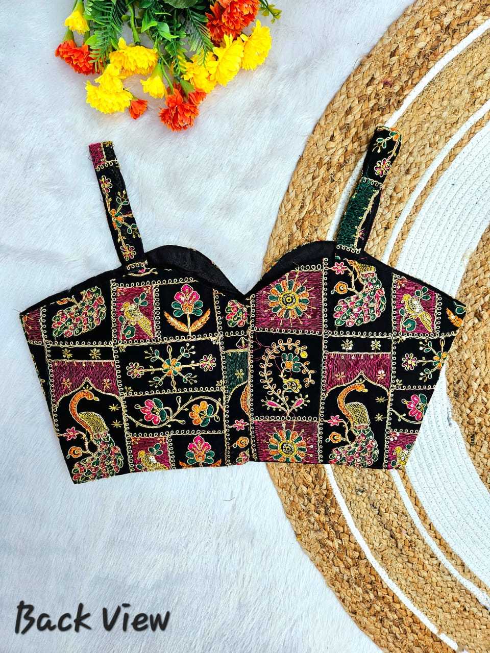 Ynf Georgette KESH728 Georgette Readymade Blouses Festive Collections Wholesale Sleeveless Blouse Embroidered Blouses Navratri Blouses Manufacturer- Kapda Export