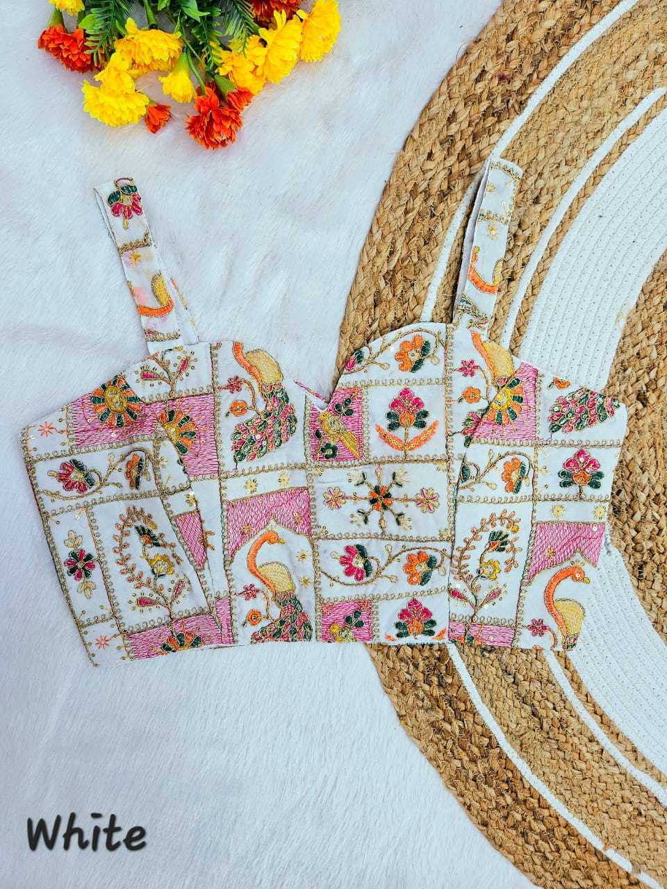 Ynf Georgette KESH728 Georgette Readymade Blouses Festive Collections Wholesale Sleeveless Blouse Embroidered Blouses Navratri Blouses Manufacturer- Kapda Export