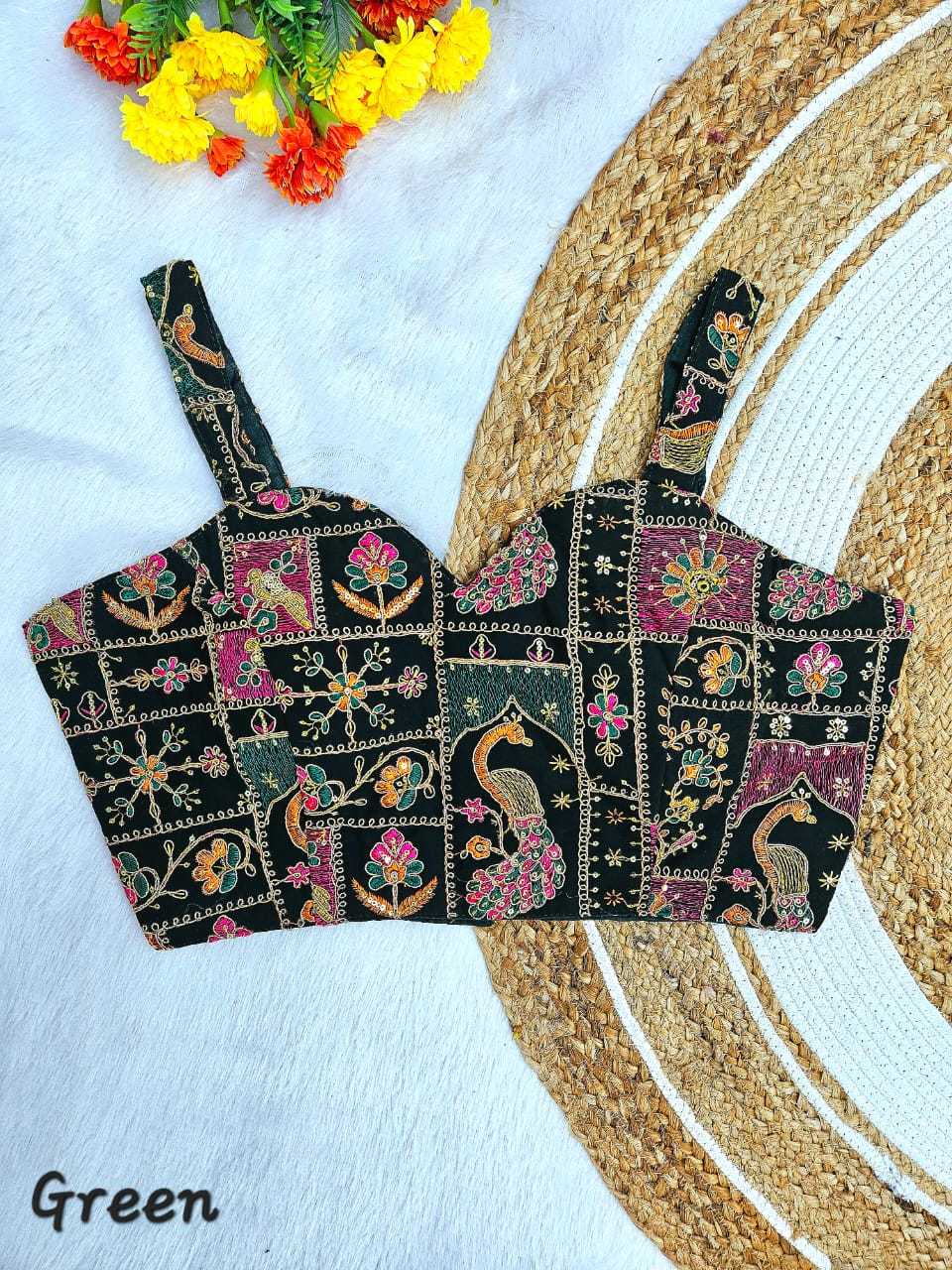 Ynf Georgette KESH728 Georgette Readymade Blouses Festive Collections Wholesale Sleeveless Blouse Embroidered Blouses Navratri Blouses Manufacturer- Kapda Export