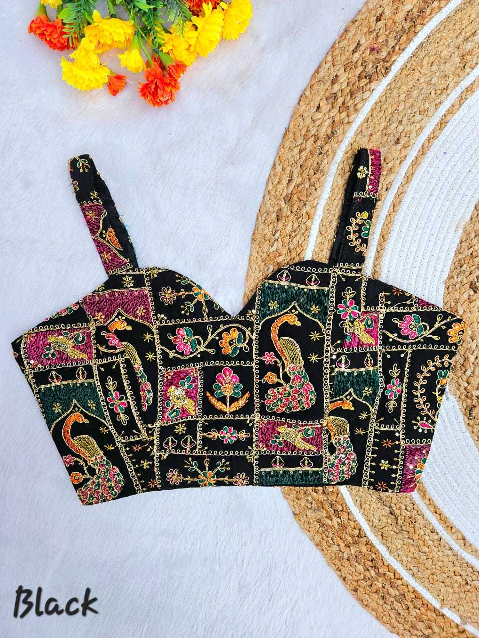 Ynf Georgette KESH728 Georgette Readymade Blouses Festive Collections Wholesale Sleeveless Blouse Embroidered Blouses Navratri Blouses Manufacturer- Kapda Export