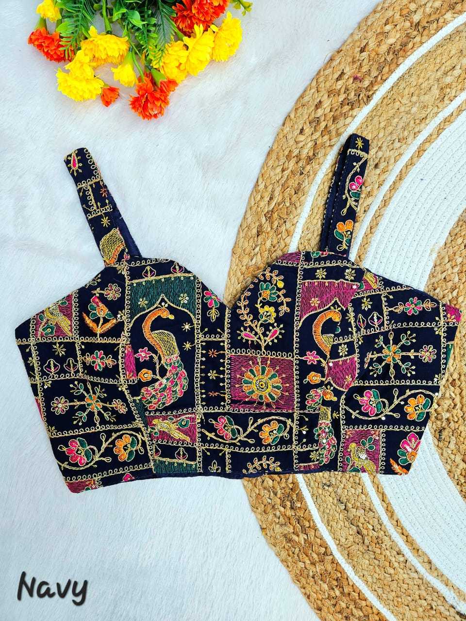 Ynf Georgette KESH728 Georgette Readymade Blouses Festive Collections Wholesale Sleeveless Blouse Embroidered Blouses Navratri Blouses Manufacturer- Kapda Export