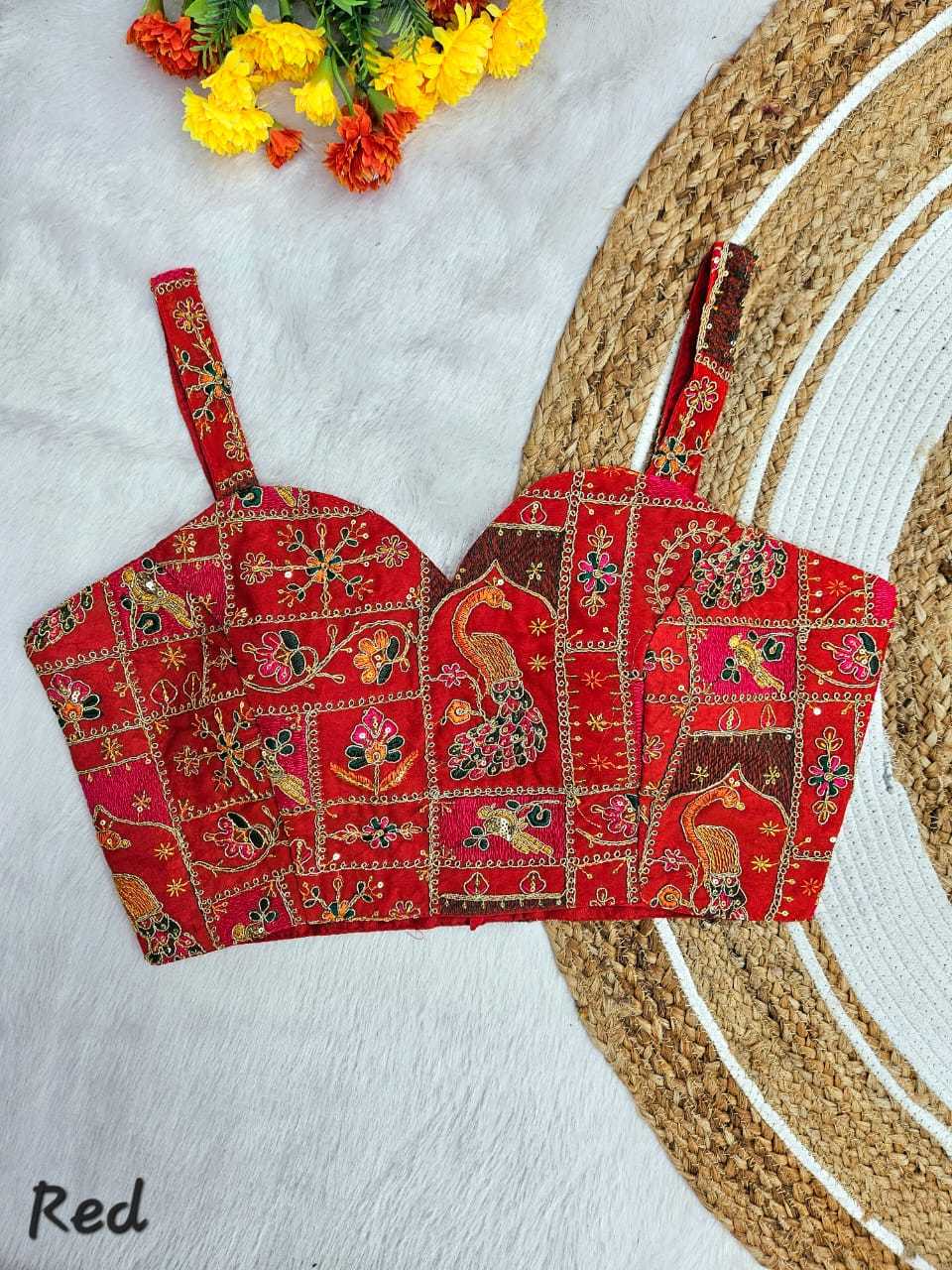 Ynf Georgette KESH728 Georgette Readymade Blouses Festive Collections Wholesale Sleeveless Blouse Embroidered Blouses Navratri Blouses Manufacturer- Kapda Export