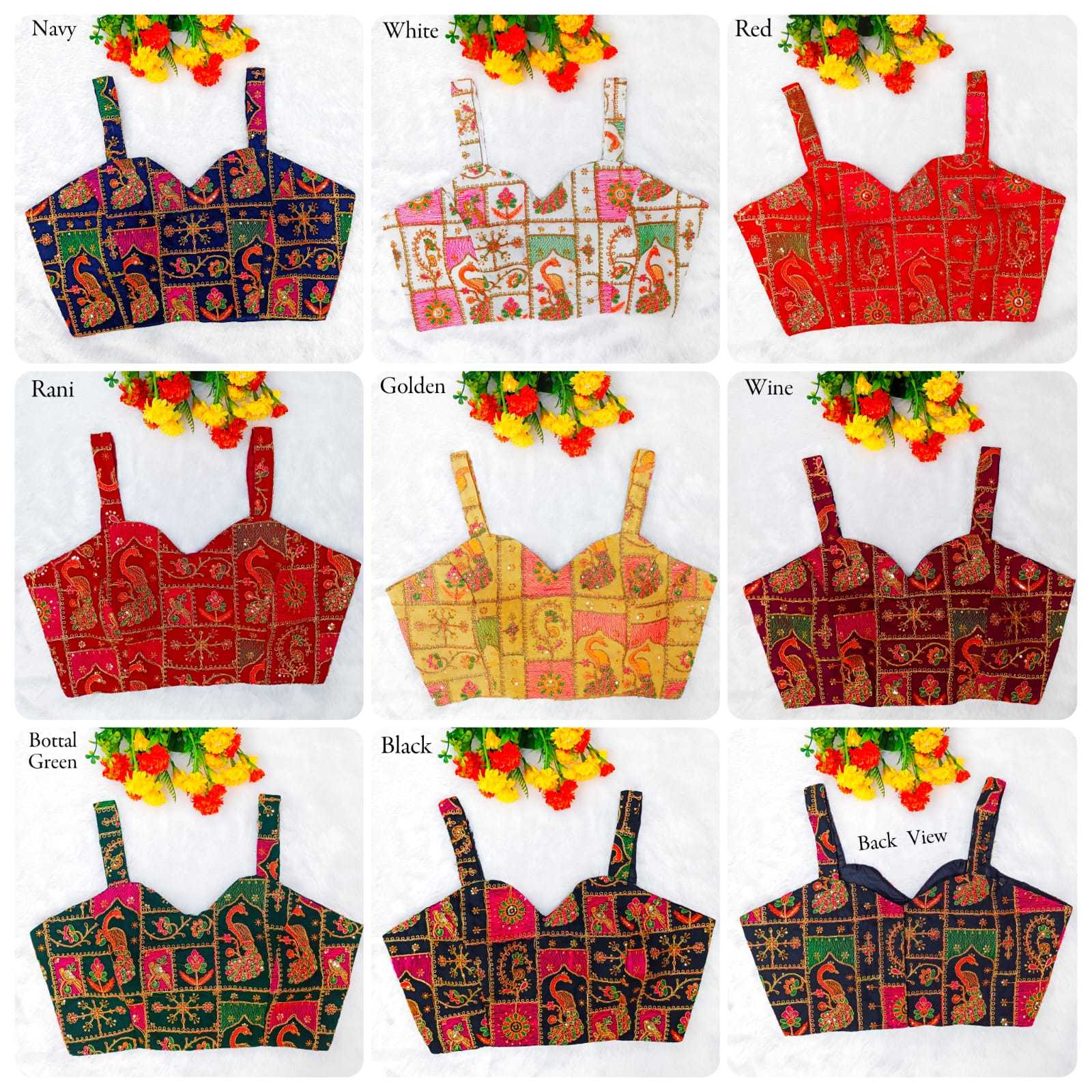 Ynf Georgette KESH728 Georgette Readymade Blouses Festive Collections Wholesale Sleeveless Blouse Embroidered Blouses Navratri Blouses Manufacturer- Kapda Export