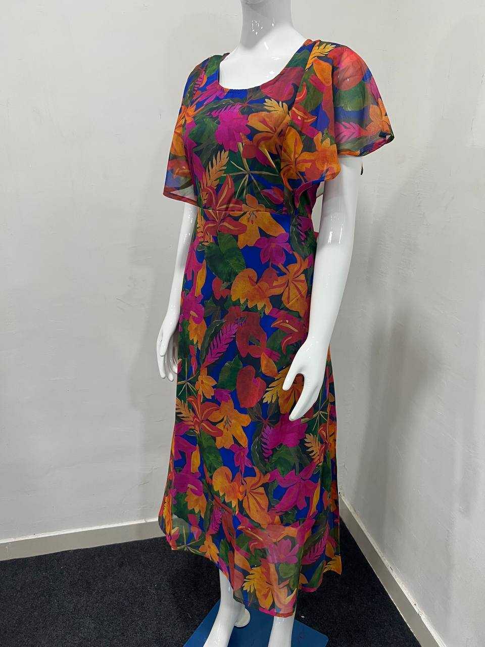 Ynf Georgette RIN125 Tropical Gowns Wholesale Printed Gowns Fancy Gowns Party Gowns Manufacturer- Kapda Export