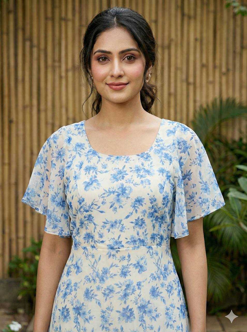 Ynf Georgette RIN125 Tropical Gowns Wholesale Printed Gowns Fancy Gowns Party Gowns Manufacturer- Kapda Export