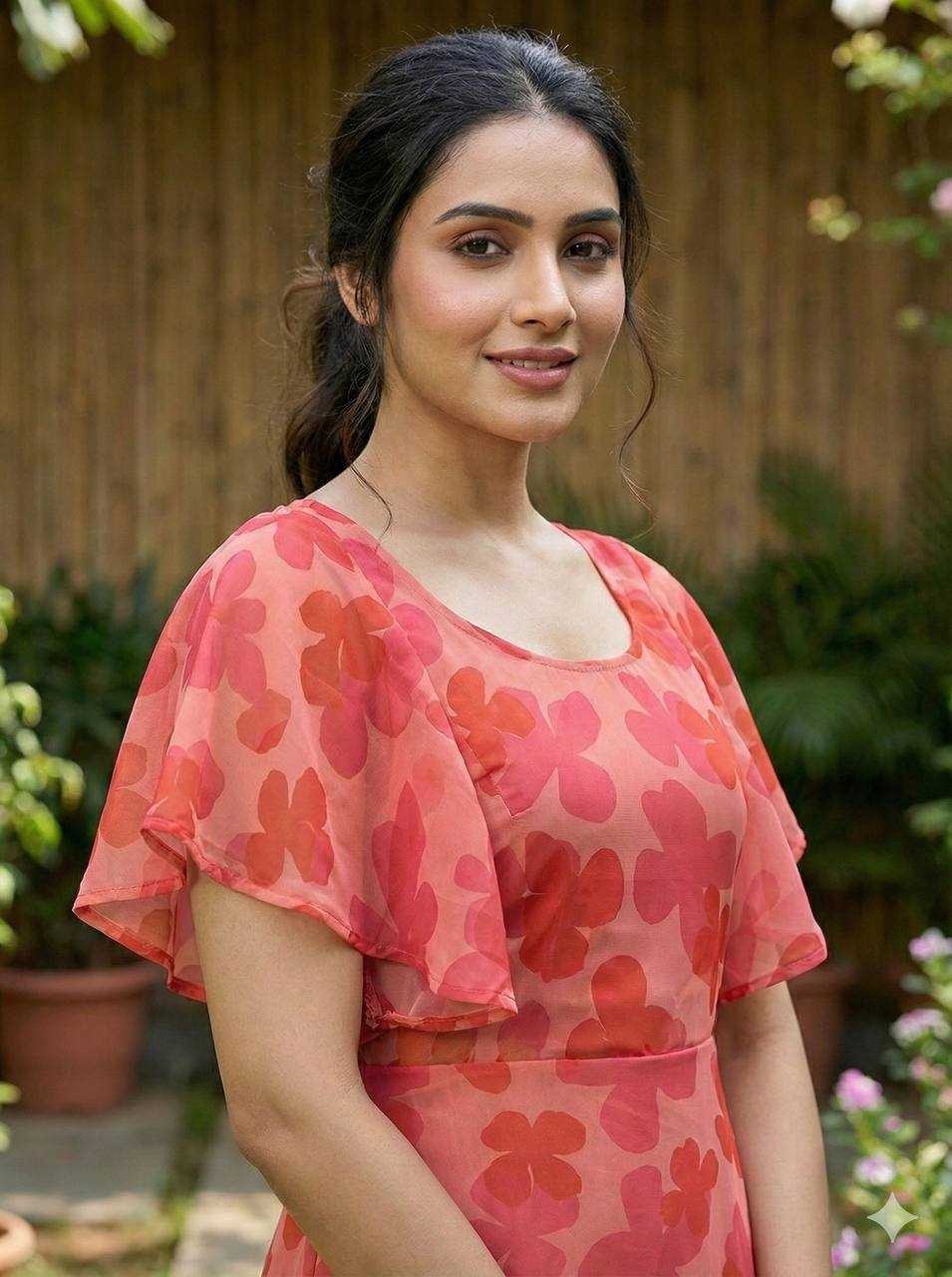 Ynf Georgette RIN125 Tropical Gowns Wholesale Printed Gowns Fancy Gowns Party Gowns Manufacturer- Kapda Export