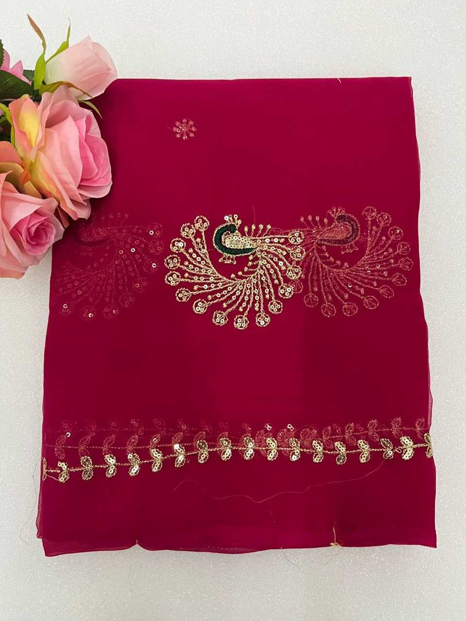 Ynf Georgette Sarees Wholesale Sequin Sarees Work Sarees Embroidered Sarees Manufacturer- Kapda Export