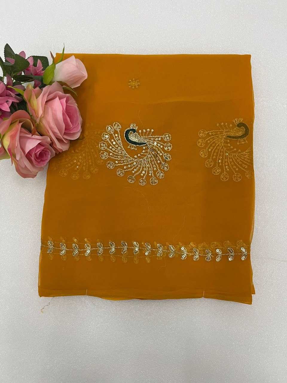 Ynf Georgette Sarees Wholesale Sequin Sarees Work Sarees Embroidered Sarees Manufacturer- Kapda Export