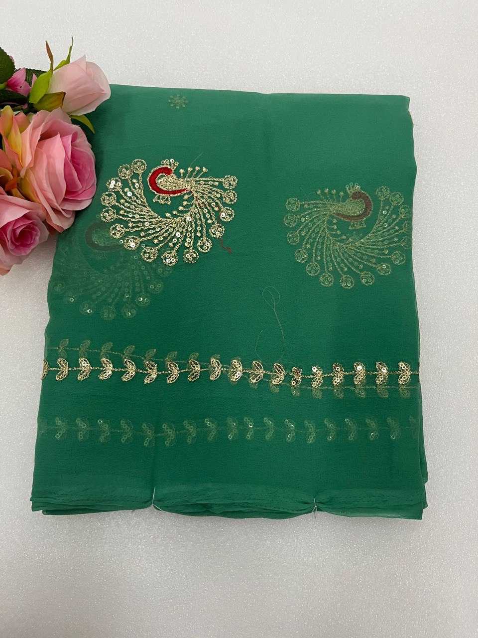 Ynf Georgette Sarees Wholesale Sequin Sarees Work Sarees Embroidered Sarees Manufacturer- Kapda Export