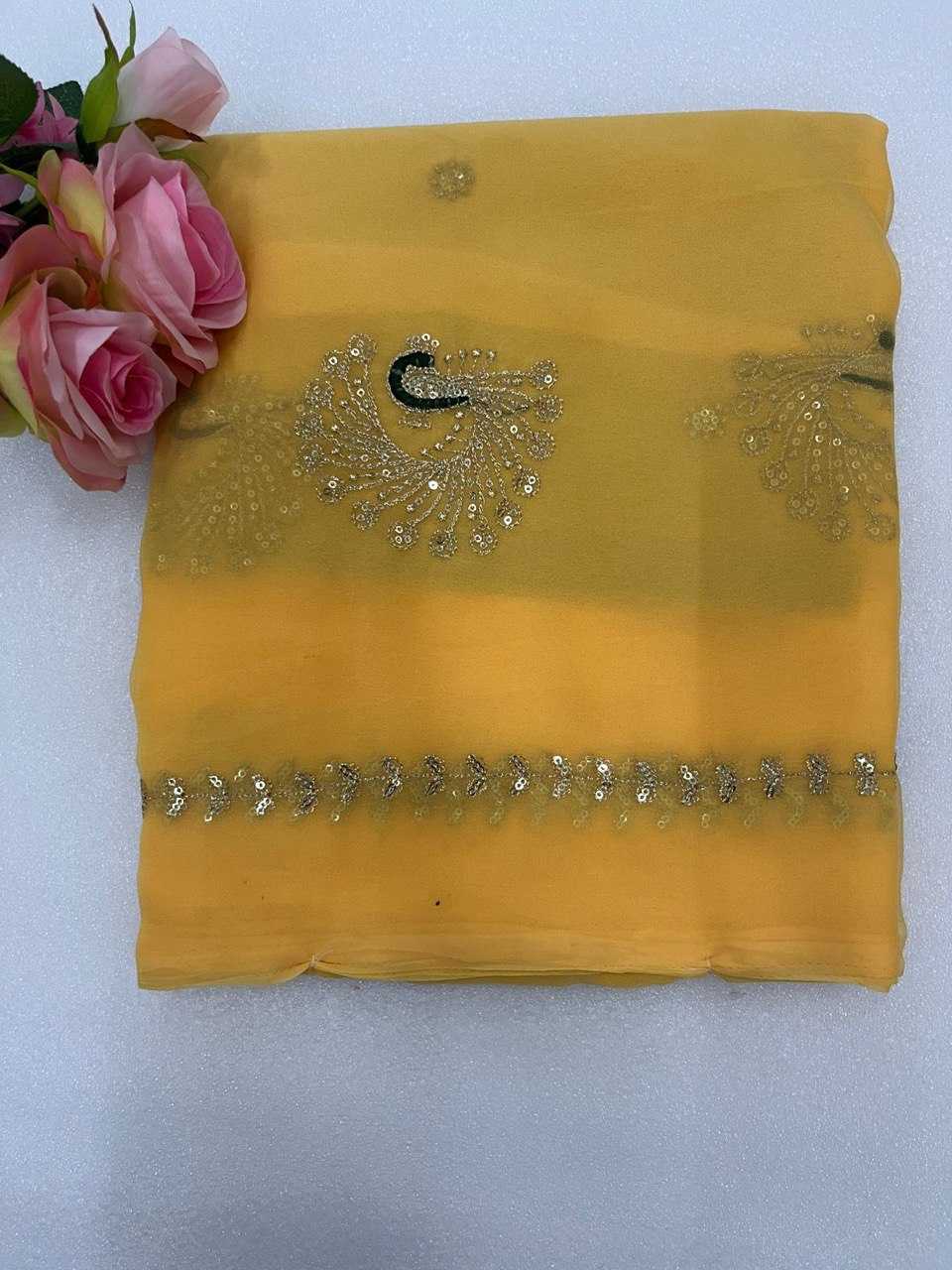 Ynf Georgette Sarees Wholesale Sequin Sarees Work Sarees Embroidered Sarees Manufacturer- Kapda Export