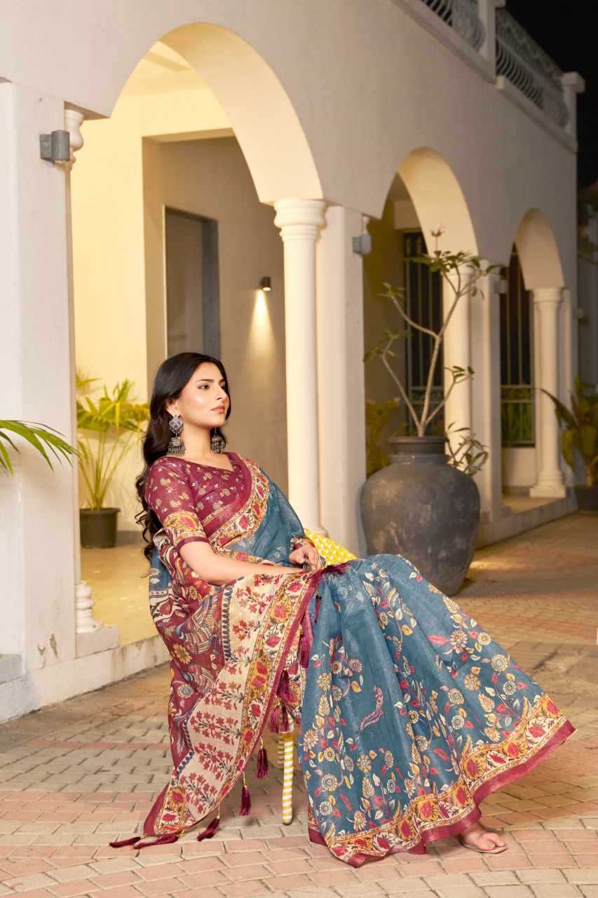 Ynf Handloom Silk KESH740 002 Sarees Wholesale Printed Sarees Tussar Sarees Festive Sarees Manufacturer- Kapda Export