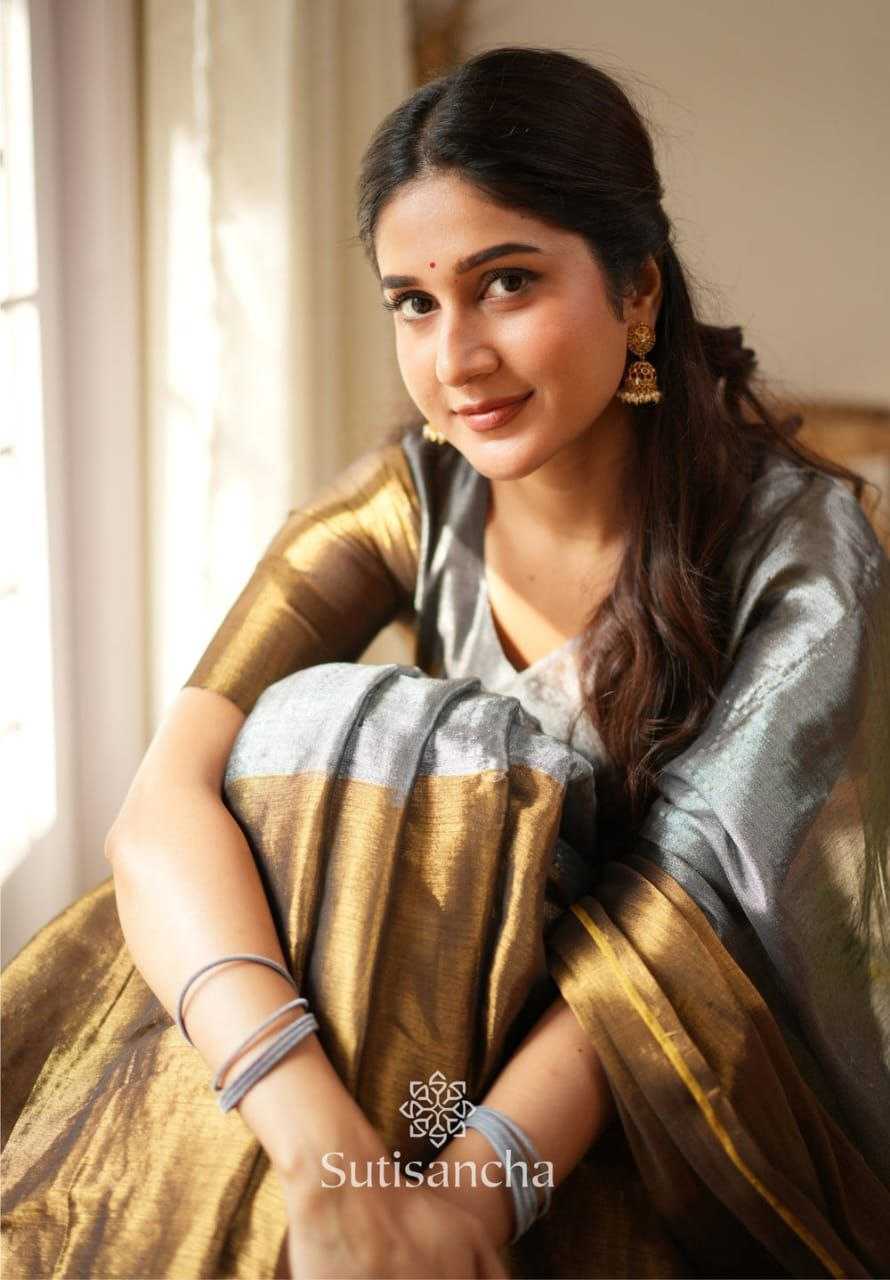 Ynf Handloom Silk RIN216 half half tissue Sarees Wholesale Tissue Silk Saree Embroidered Sarees Traditional Sarees Manufacturer- Kapda Export