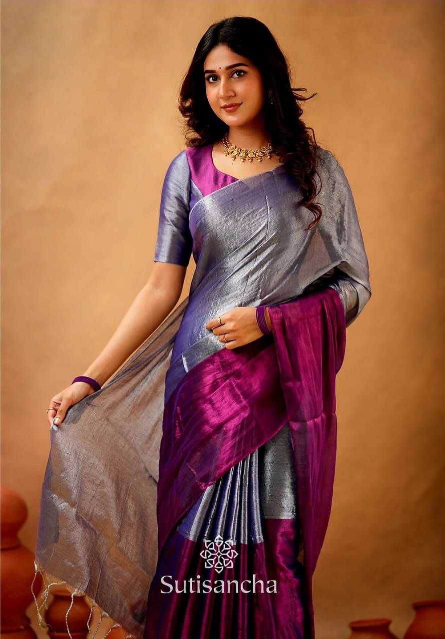Ynf Handloom Silk RIN216 half half tissue Sarees Wholesale Tissue Silk Saree Embroidered Sarees Traditional Sarees Manufacturer- Kapda Export