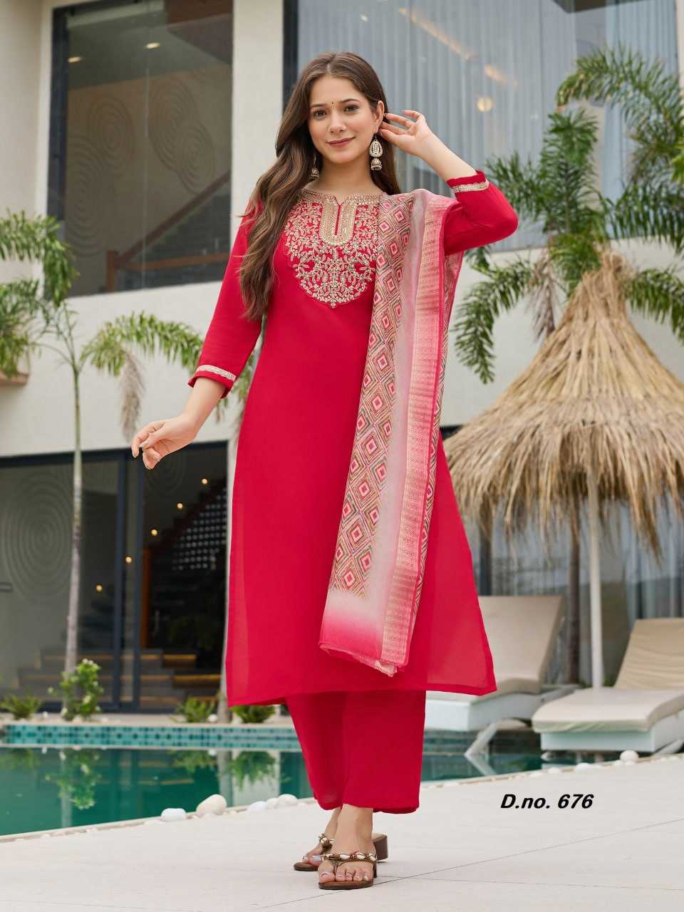 Ynf Heavy Rayon RIN131 AC ~ 677 Kurti Wholesale Festive Kurtis Party Wear Kurtis Red Kurtis Manufacturer- Kapda Export