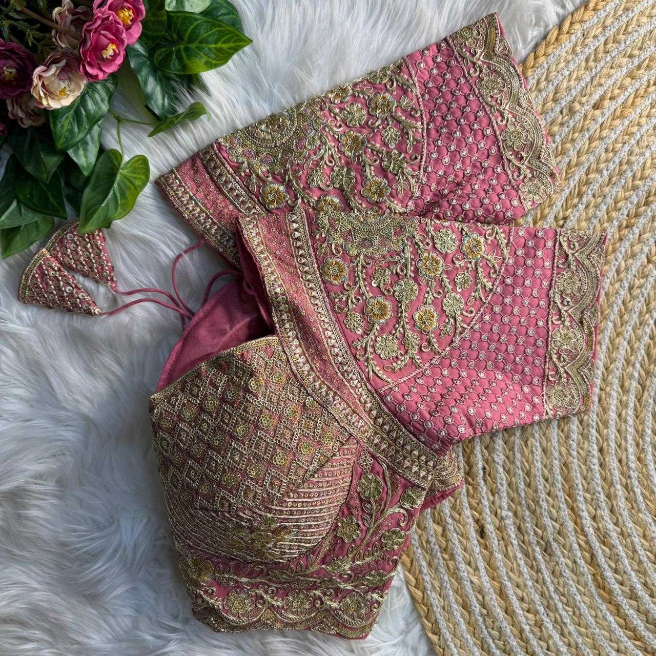 Ynf Heavy Roman Silk KESH645 INSPIRED Readymade Blouses Wholesale Sequence Embroidery Blouse Designer Blouse Silk Blouse Manufacturer- Kapda Export