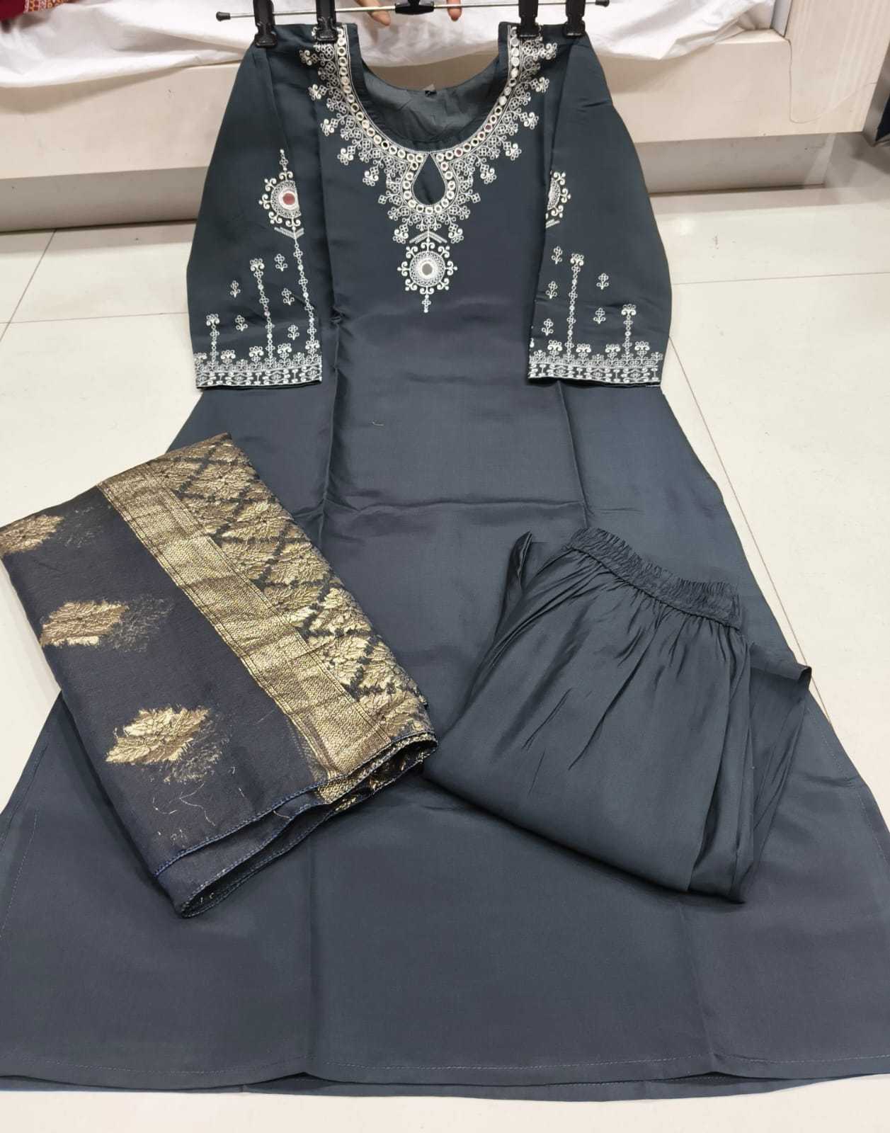 Ynf Heavy Roman Silk KESH728 Roman silk Suits & Dresses Festive Collections Wholesale Embroidery Suits Ladies Salwar Suits Silk Dresses Manufacturer- Kapda Export