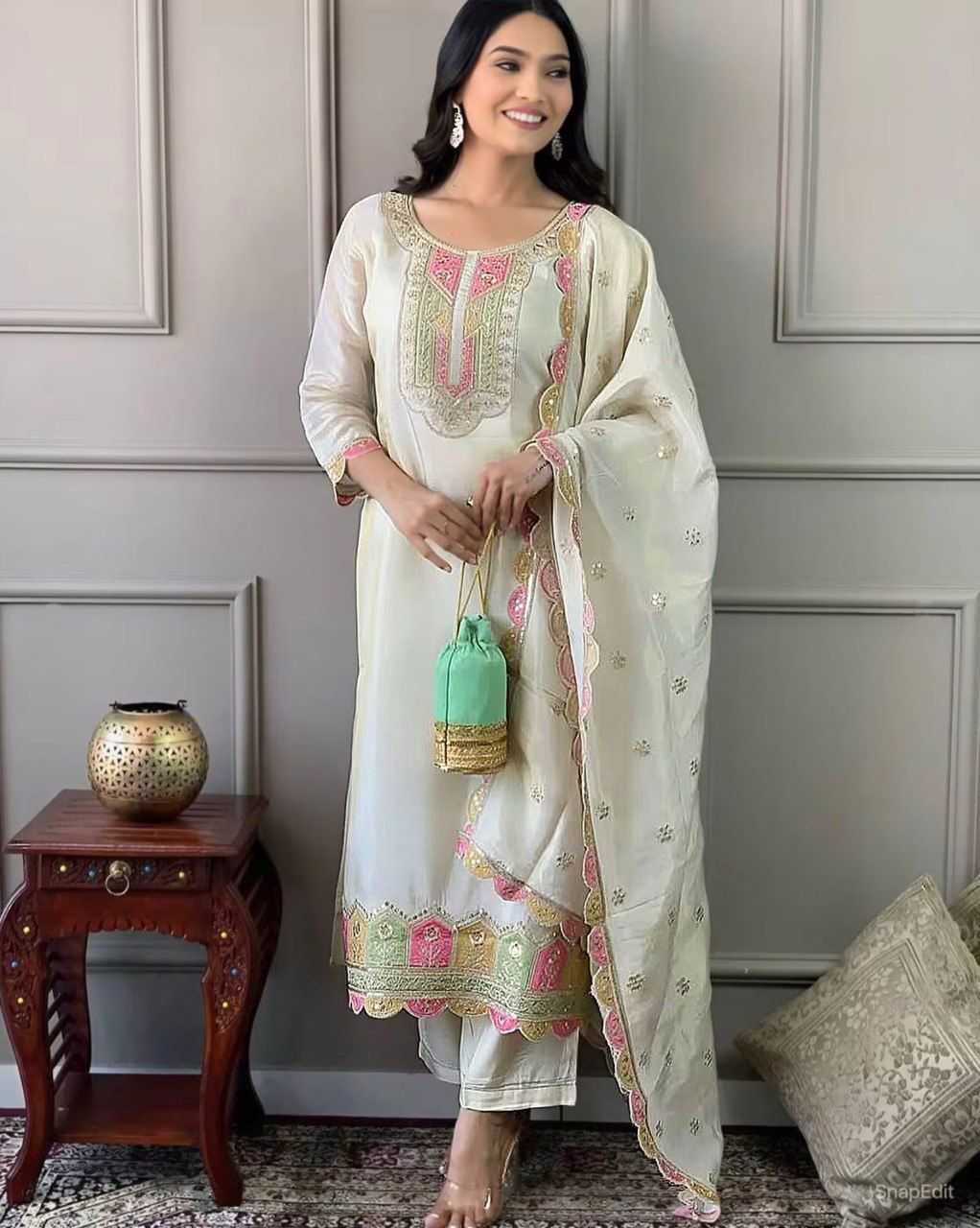 Ynf Heavy Roman Silk KESH730 Dhara Suits & Dresses Wedding Collections Plus Size Collections Wholesale Ladies Silk Suit Party wear suits Embroidered Suits Manufacturer- Kapda Export