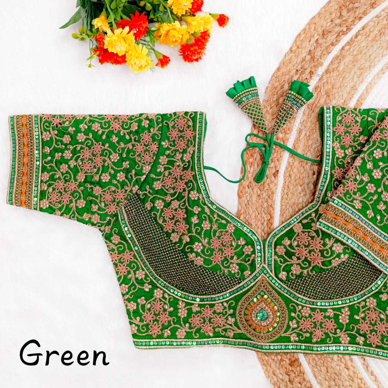 Ynf Italian Silk KESH728 etaliyan silk Readymade Blouses Festive Collections Wholesale Embroidered Blouses Silk Blouse Navratri Blouses Manufacturer- Kapda Export