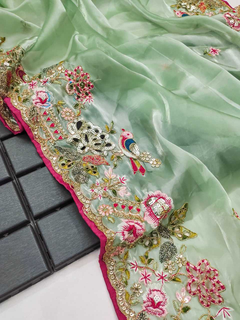 Ynf Jimmy Choo KESH600 Chakli Sarees Wedding Collections Wholesale Jimmy Choo Sarees Embroidered Sarees Sarees With Blouse Manufacturer- Kapda Export